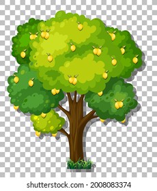 Lemon tree on transparent background illustration