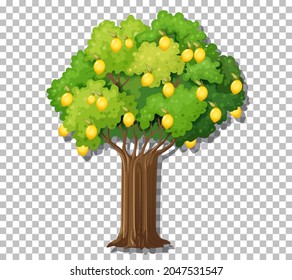 Lemon tree on transparent background illustration