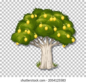 Lemon tree on transparent background illustration