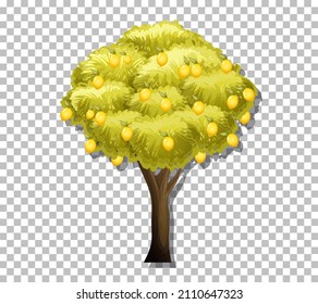 Lemon tree on transparent background illustration