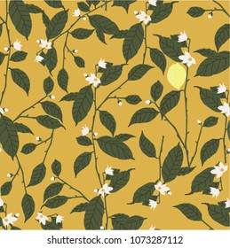 Lemon Tree print pattern, file with rapport for you to make your own print! Good to home decor, fashion, etc. 