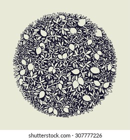 Lemon tree round form - vector illustration