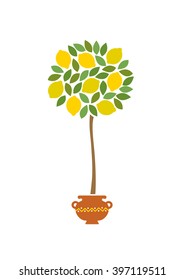 Lemon tree. Vector illustration.