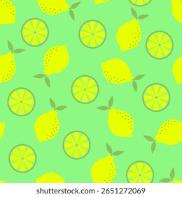 Fondo de verano trópico de limón. Patrón botánico de Vector sin costura. Estampado textil.