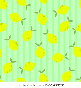 Lemon tropic summer background. Seamless vector botanical pattern. Textile print.	
