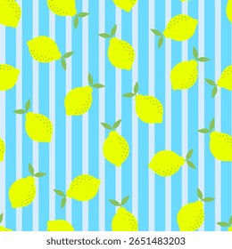 Fondo de verano trópico de limón. Patrón botánico de Vector sin costura. Estampado textil.	
