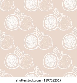 lemon tropical fruits seamless pattern