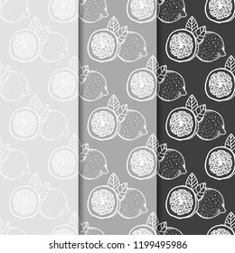 lemon tropical fruits seamless pattern