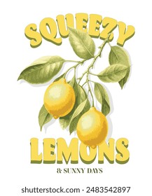 lemon tshirt print squeeze fashion