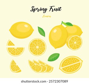 Lemon and various shaped pieces illustration