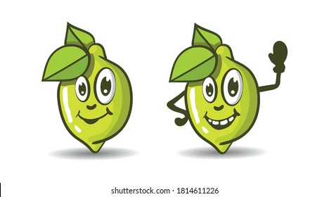 Lemon vector cartoon character.Lemon illustration.