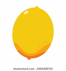 Lemon vector cartoon fruit illustration isolated on a white background.