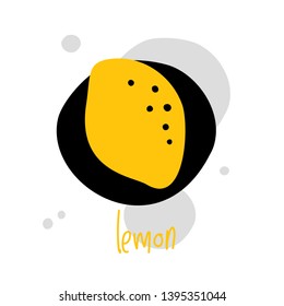 Lemon vector cartoon illustration.. Logo, poster, sticker concept for cafe, restaurant, organic market