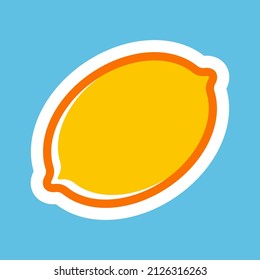 Lemon vector cartoon sticker isolated on background.