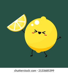 Lemon vector. Lemon character design. 