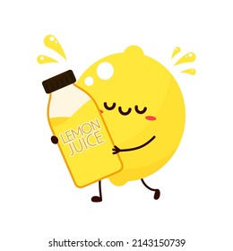 Lemon vector. Lemon character design. Lemon juice.