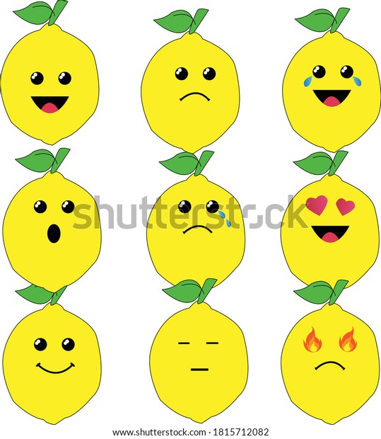 Lemon Vector Collection Emotion Set Stock Vector (Royalty Free ...