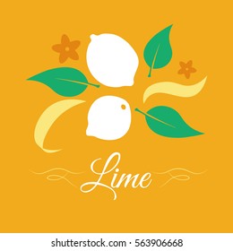 Lemon vector creative illustration, folk style isolated color design template