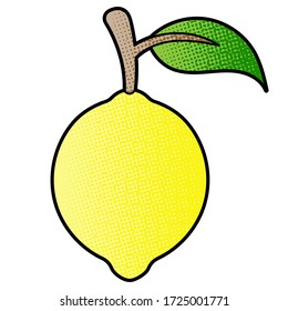 lemon vector design. digital hand drawn. comic style