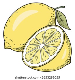 Ilustración mínima de diseño de Vector de limón.
