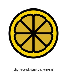 lemon vector flat color icon 
