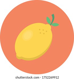 lemon vector flat color icon 