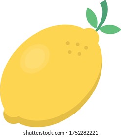 lemon vector flat color icon 