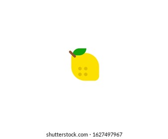 Lemon vector flat icon. Isolated tropical fruit lemon emoji illustration 