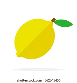 Lemon vector flat material design object. Isolated illustration on white background.