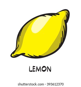 Lemon vector hand drawn illustration icon doodle style 