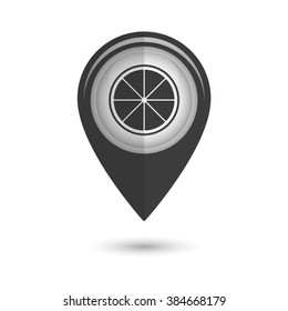 lemon - vector icon;  black map pointer