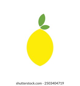 Lemon vector icon. Flat illustration of citrus fruit - ripe yellow lemon. Nutrition, dieting, vitamins concept.