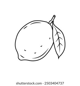 Lemon vector icon. Flat illustration of citrus fruit - ripe yellow lemon. Nutrition, dieting, vitamins concept.