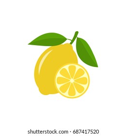 Lemon vector icon illustration isolated on white background