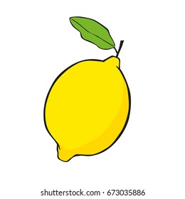 Lemon vector icon illustration on white background.