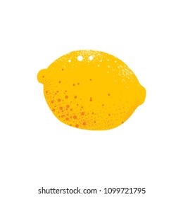 Lemon vector icon isolated on white background. Juicy citrus summer tropical fruit stylized modern trendy flat design, simple sign, logo, illustration. Vegetarian organic food, detox