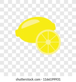 Lemon vector icon isolated on transparent background, Lemon logo concept