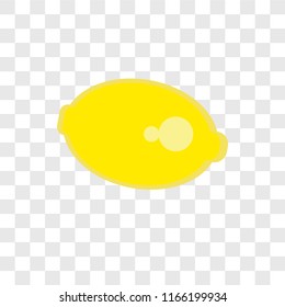 Lemon vector icon isolated on transparent background, Lemon logo concept