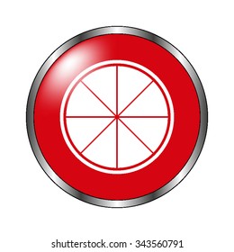 lemon - vector icon  on the red button