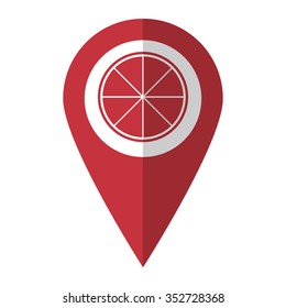 lemon - vector icon; red map  pointer