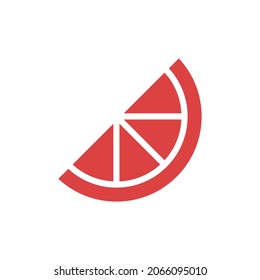 Lemon vector icon. Red symbol