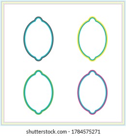 Lemon vector icon set isolated  on white background. 