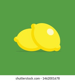 Lemon vector illustration, citric fruit icon. Simple flat style.