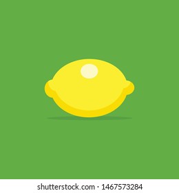 Lemon vector illustration, citric fruit icon. Simple flat style.