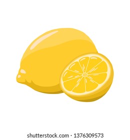 Lemon vector illustration. cute lemon.