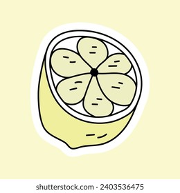 Lemon. Vector illustration in doodle style.