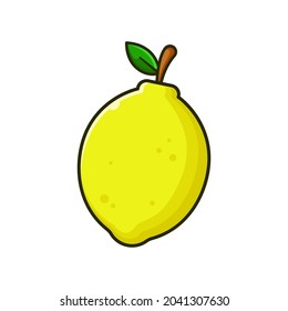 Lemon vector. Vector illustration of fresh lemon in trendy style isolated on white background