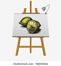 Lemon vector illustration. Hand drawn design element