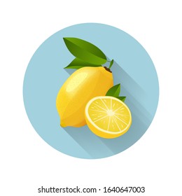 Lemon vector illustration. Lemon icon. Fresh healthy food - organic natural food isolated