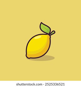 Lemon vector illustration. lemon vector isolated, flat design.
